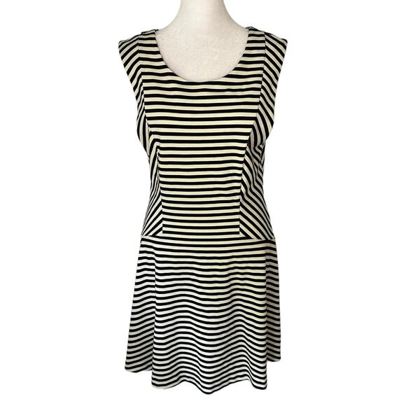 Free People black and white striped mini a-line dress size L - Picture 1 of 12